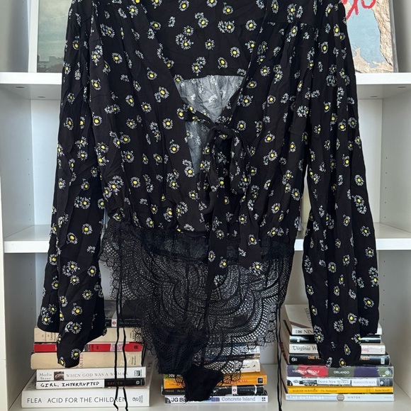 FREE PEOPLE Black Daisy Forties Feel Bodysuit - Picture 5 of 8